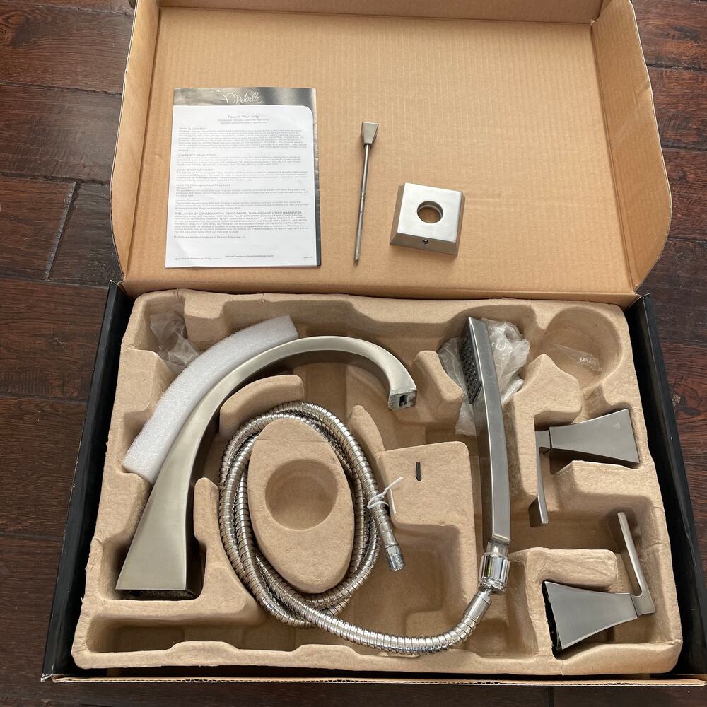 Mirabelle Vilamonte 2 Handle Roman Tub with Hand Shower Brushed Nickel TLC READ